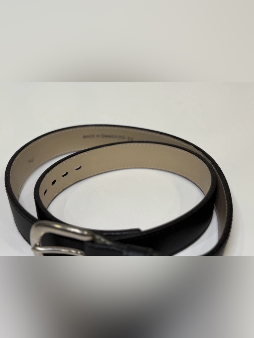 Men's Black Dress Belt Size 36 Silver Buckle Adjustable Classic Style - Picture 9 of 12